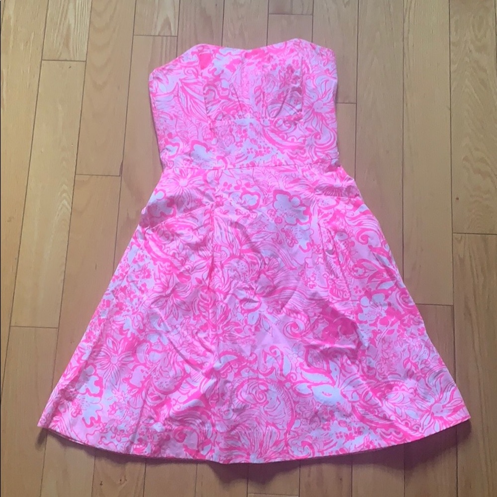 Lilly Pulitzer size XS hot pink strapless sundress